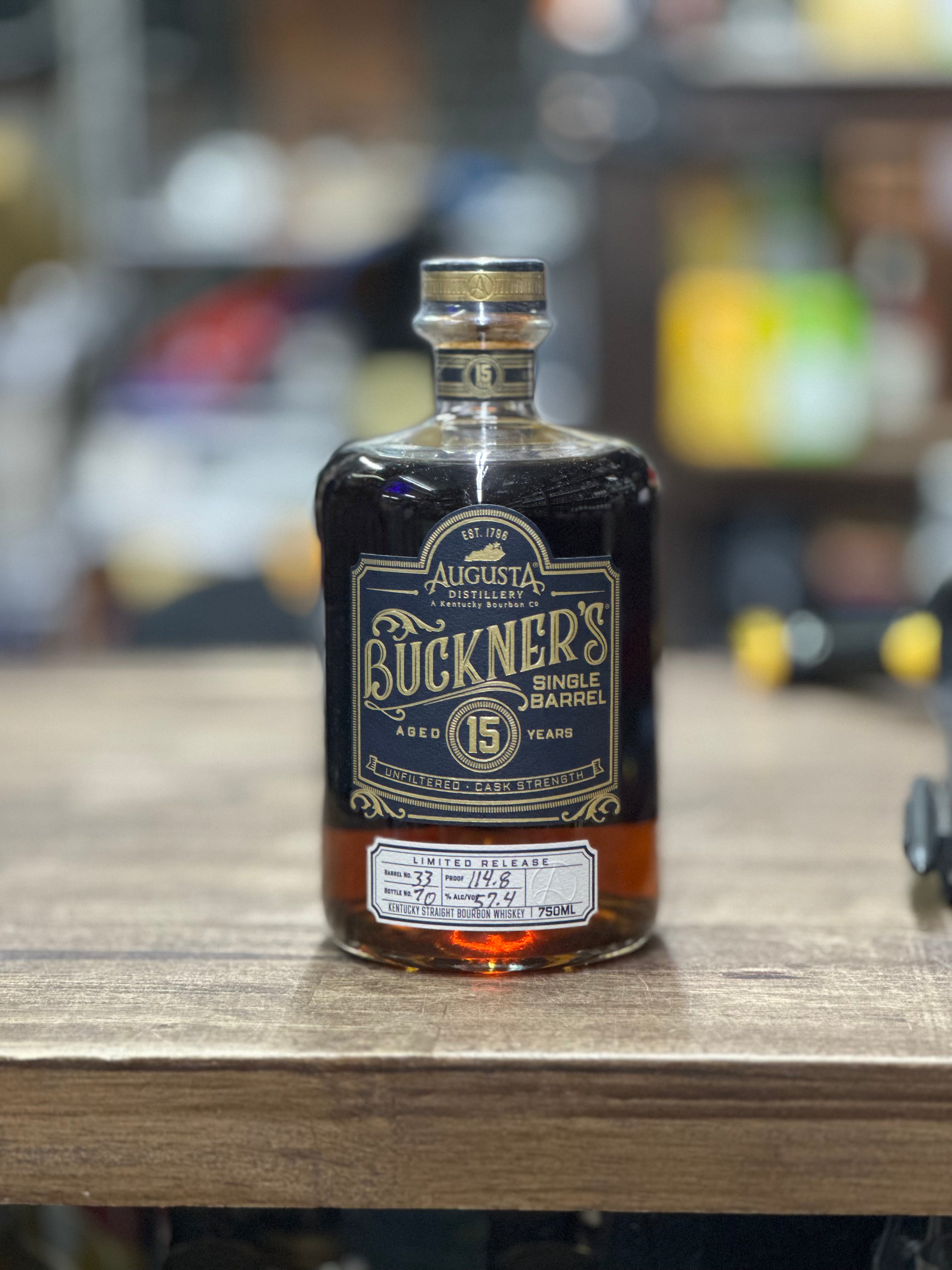 Augusta Buckner 15 Year Buffalo Trace Bourbon Whiskey 114.8 Proof