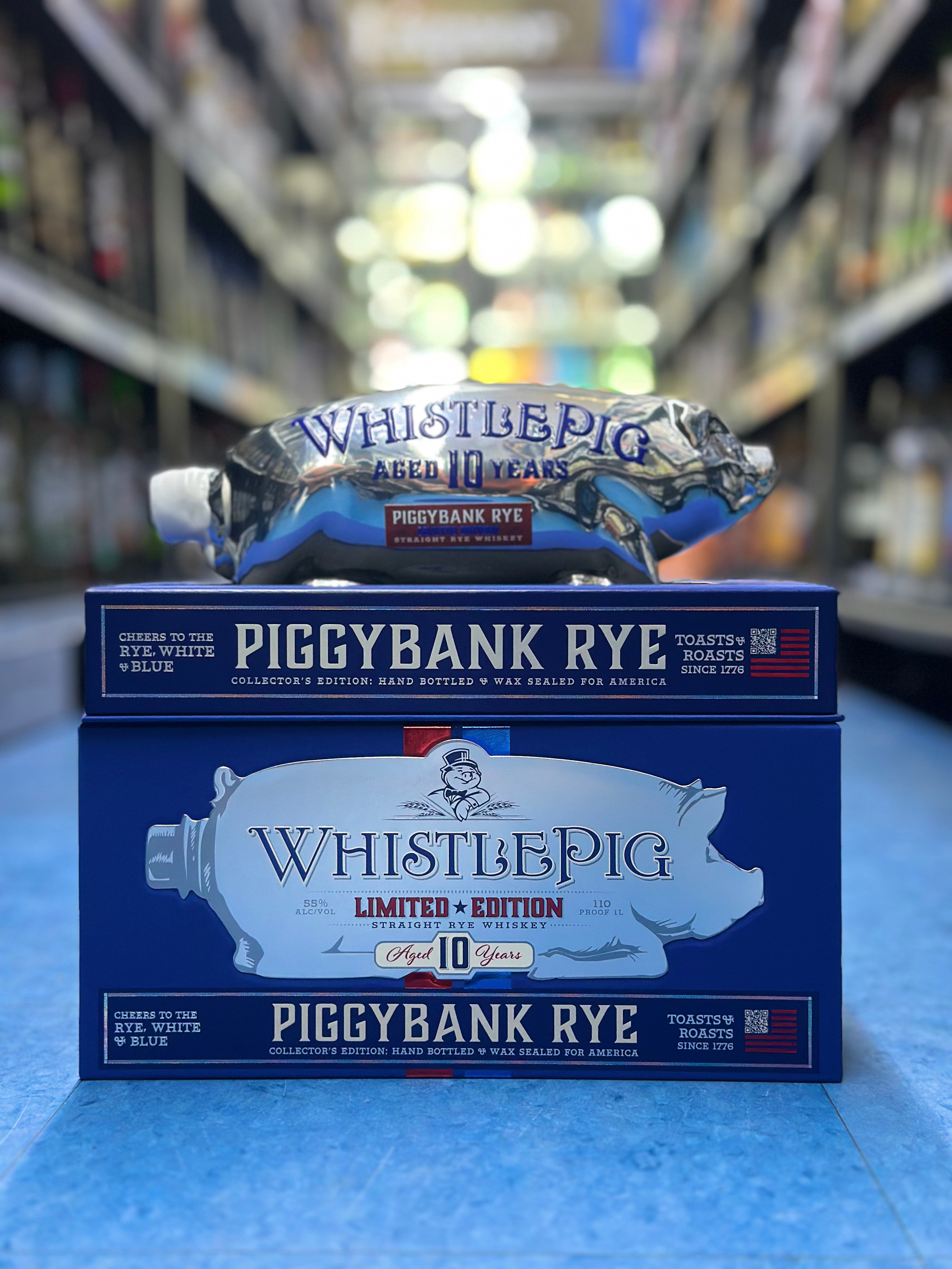 WHISTLEPIG 10yr piggybank rye 750ml cheers to the rye white and blue