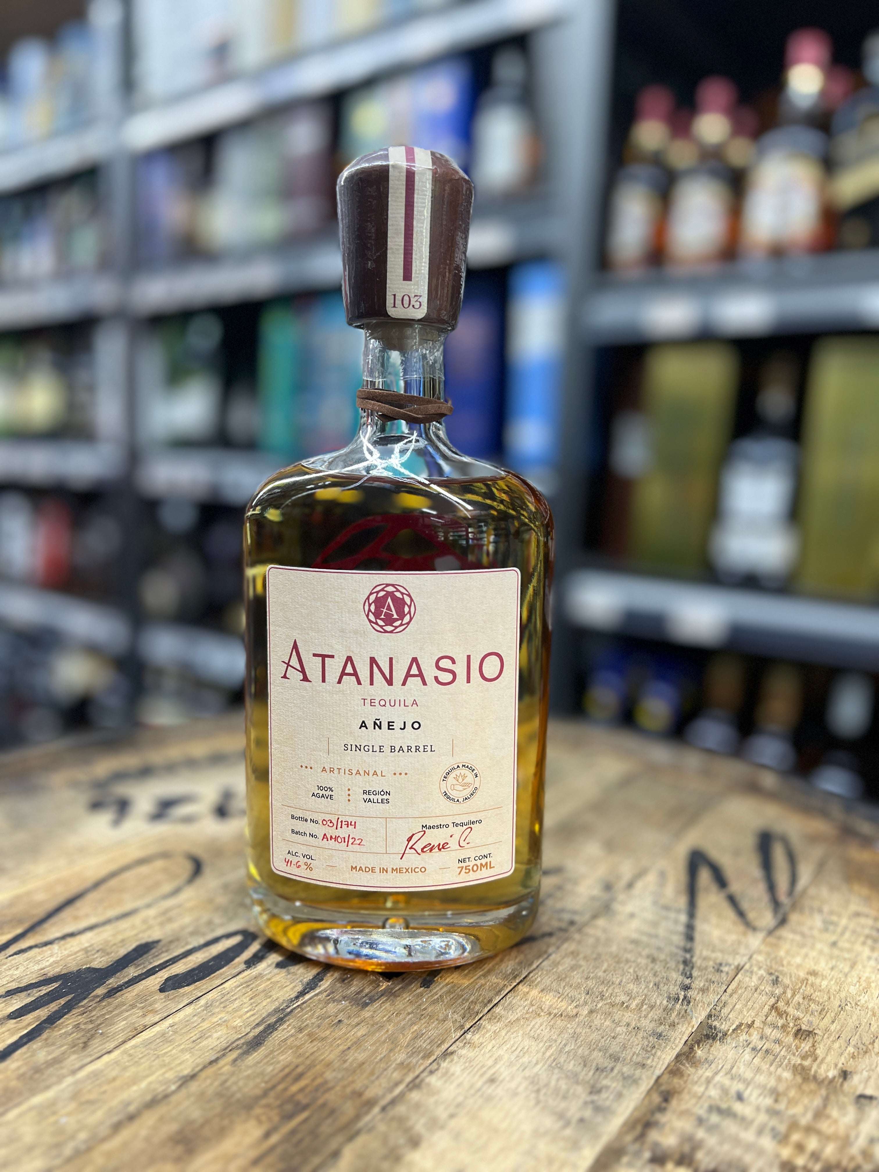 Atanasio Single Barrel Añejo Tequila 750ml