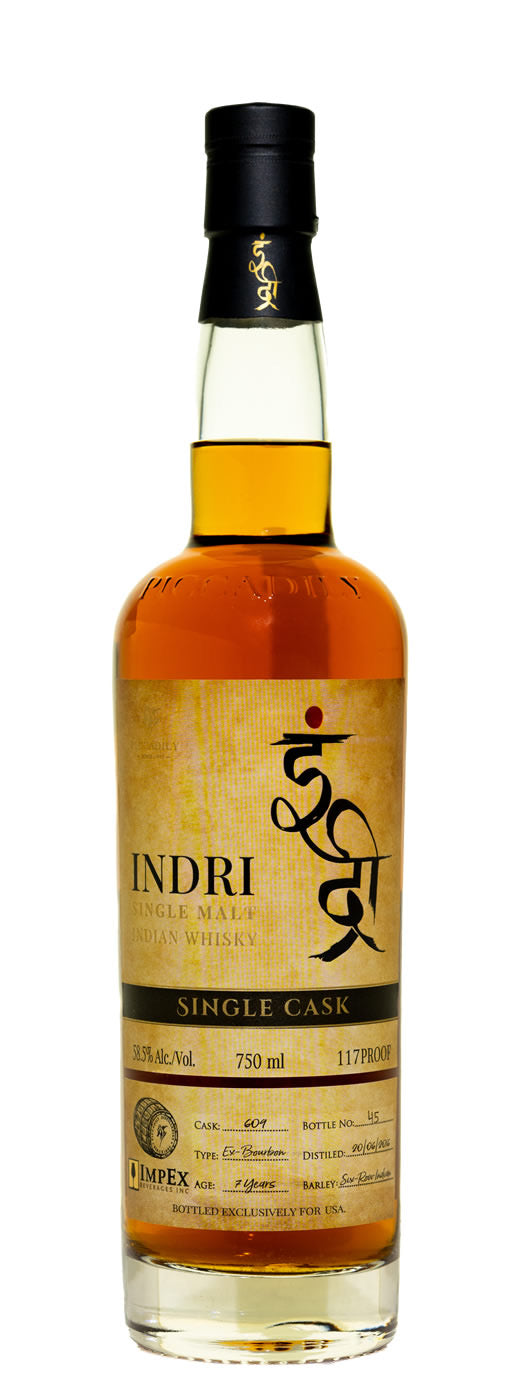 Indri 2016 7yr Ex-Bourbon Cask No.609 Single Malt Indian Whisky (750ml)