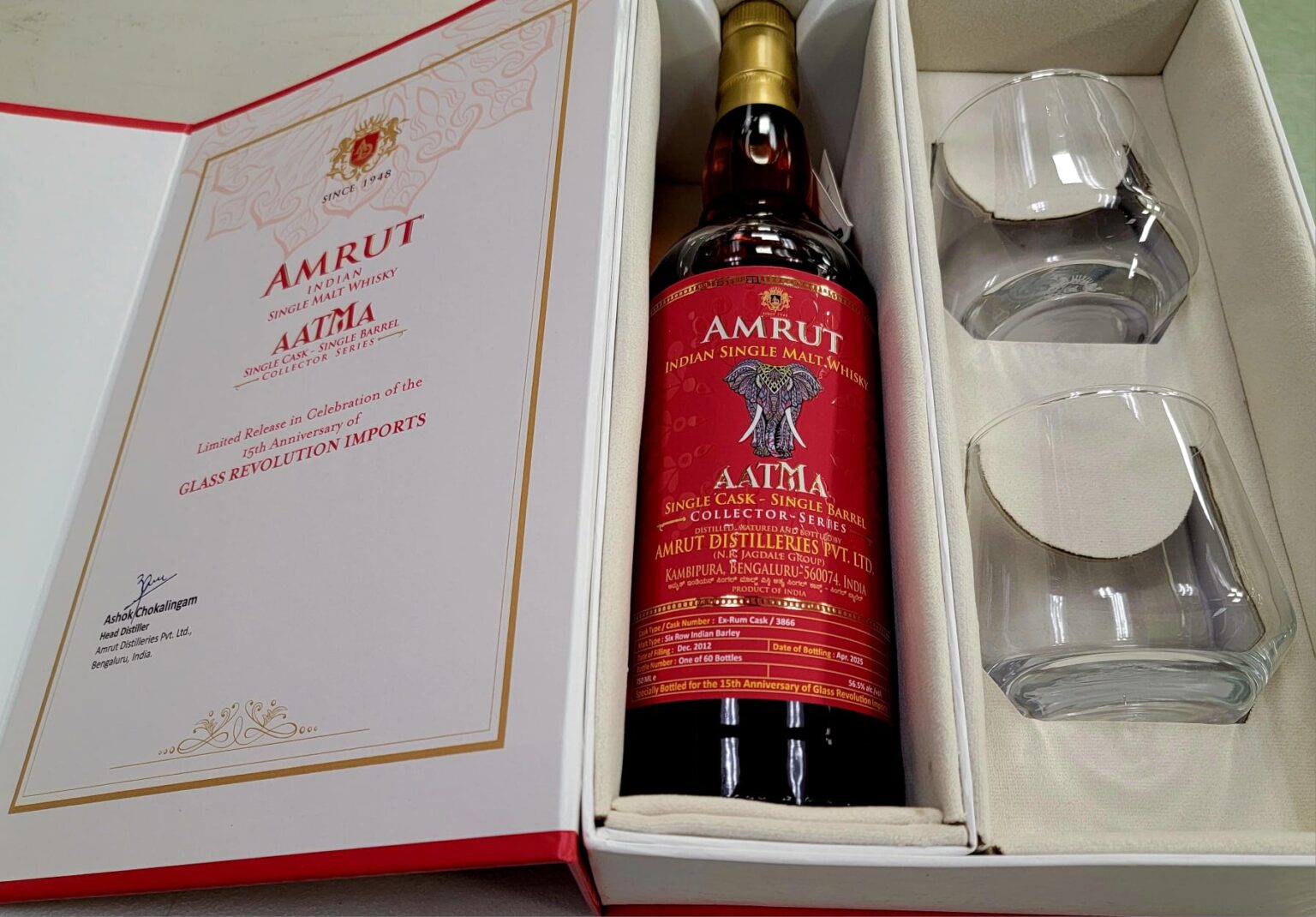 Amrut Aatma 12 Year Single Cask Ex-Rum Cask Indian Single Malt Whisky 750ml