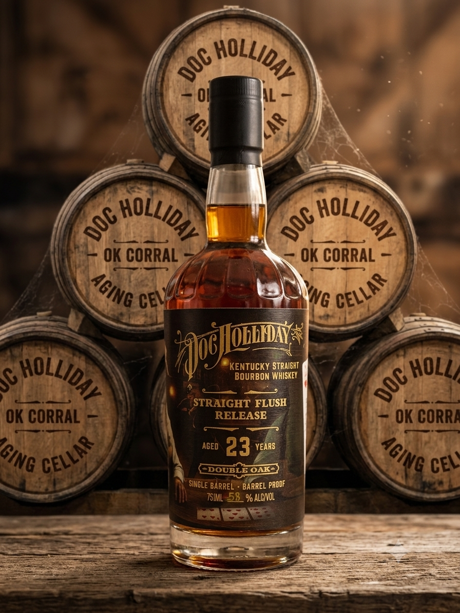 Doc Holliday 23 Year Kentucky Double Oaked Single Barrel Bourbon "Straight Flush" 750ml