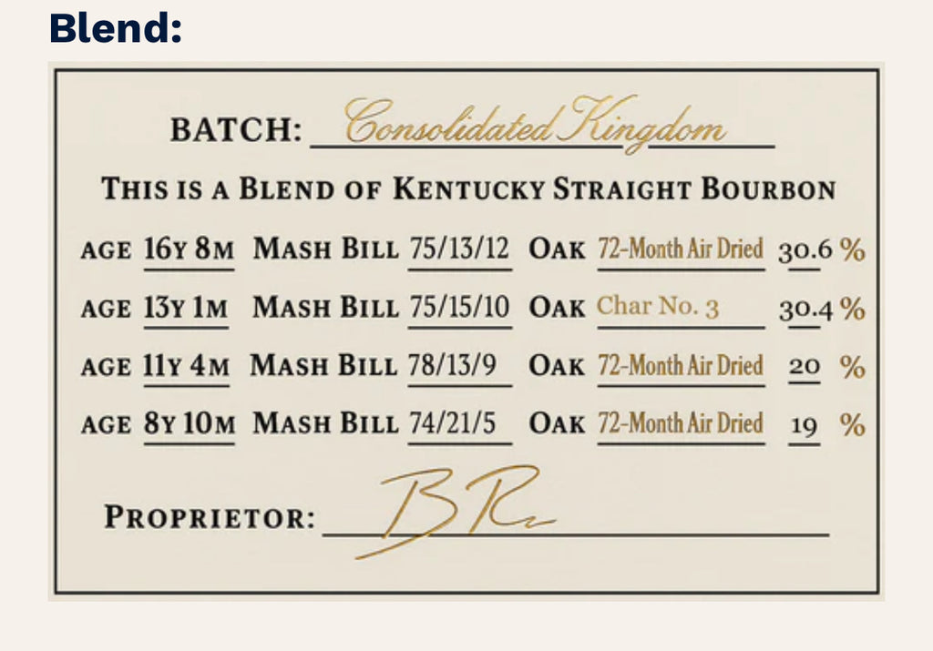 Rathskeller Revival "Consolidated Kingdom Blend" Kentucky Straight Bourbon