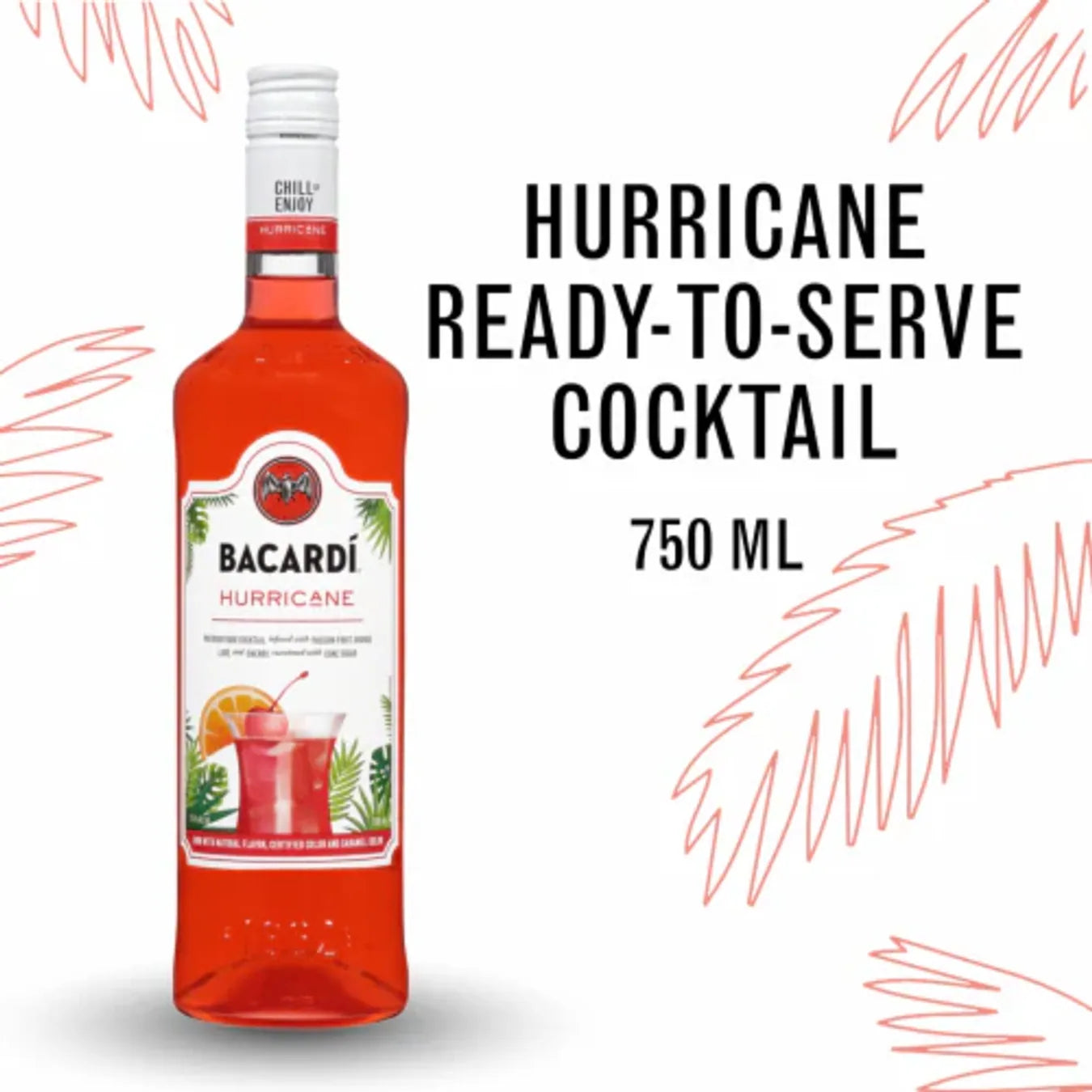 Bacardi Hurricane Ready to Drink Cocktail 750ml