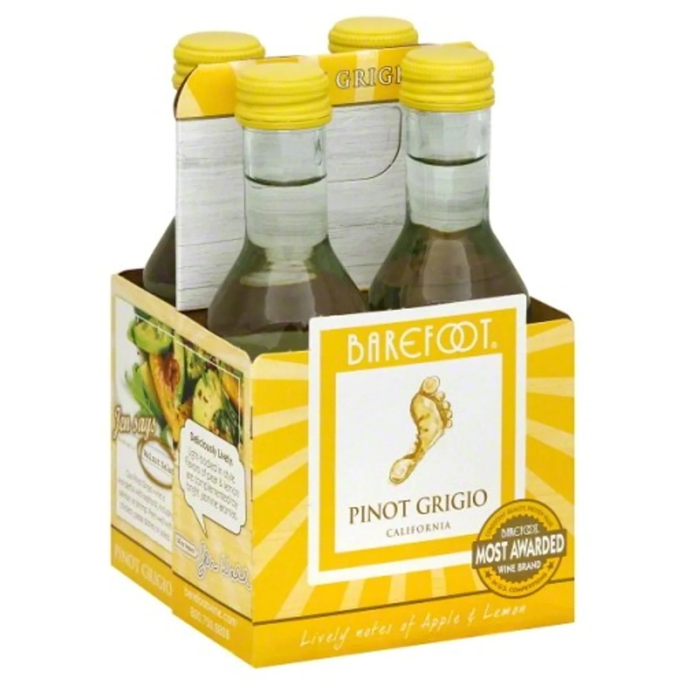 Barefoot Pinot Grigio 4 Pack 187ml