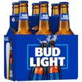 Bud Light Beer 6 Pack 12oz Bottles