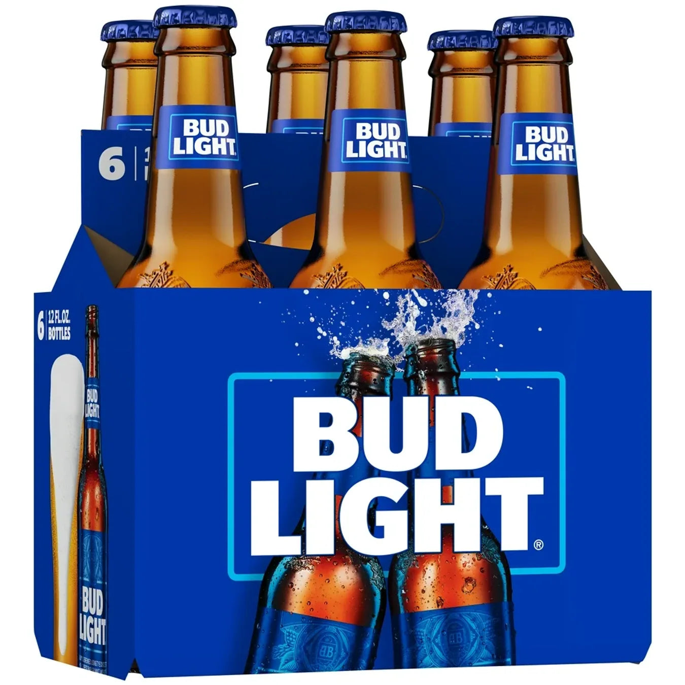 Bud Light Beer 6 Pack 12oz Bottles