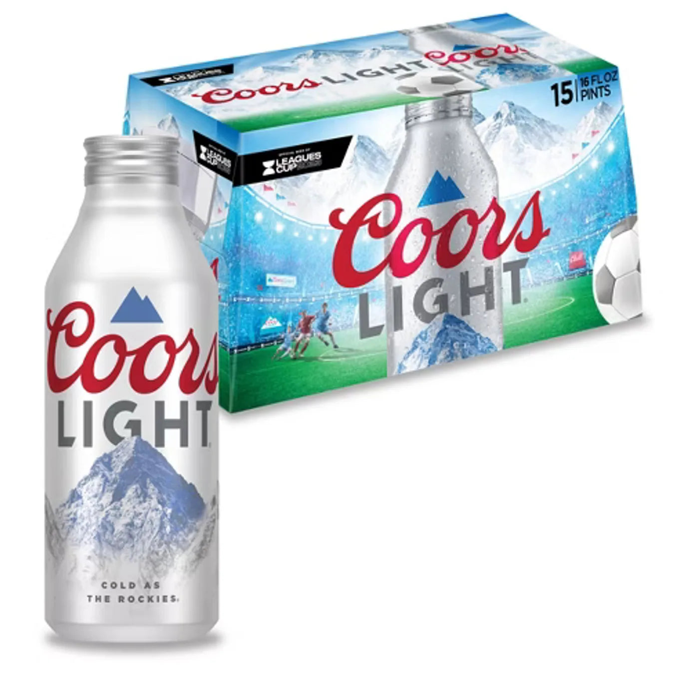 Coors Light Aluminum Bottles 15 Pack 16oz