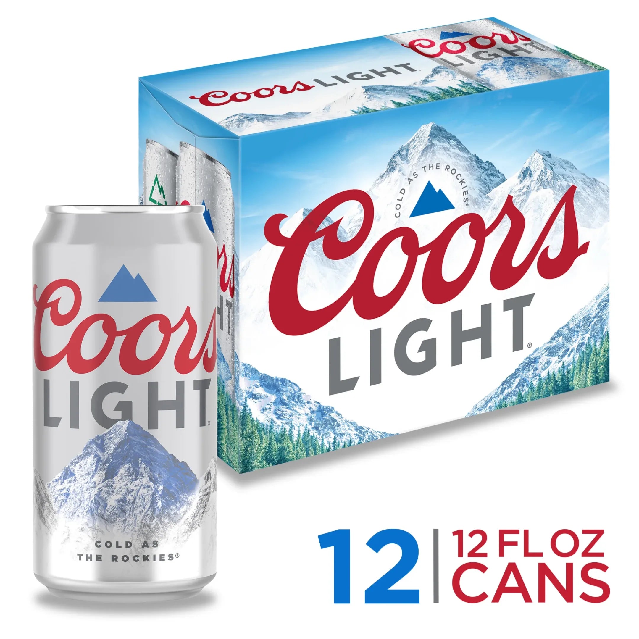 Coors Light Beer 12 Pack 12oz Cans