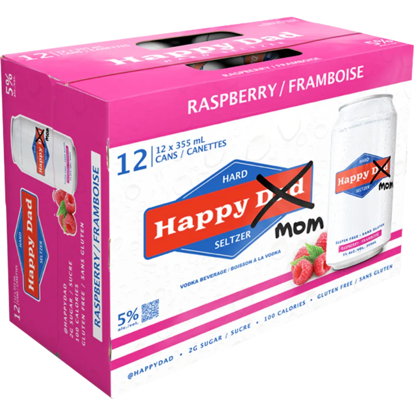 Happy Dad Raspberry Hard Seltzer