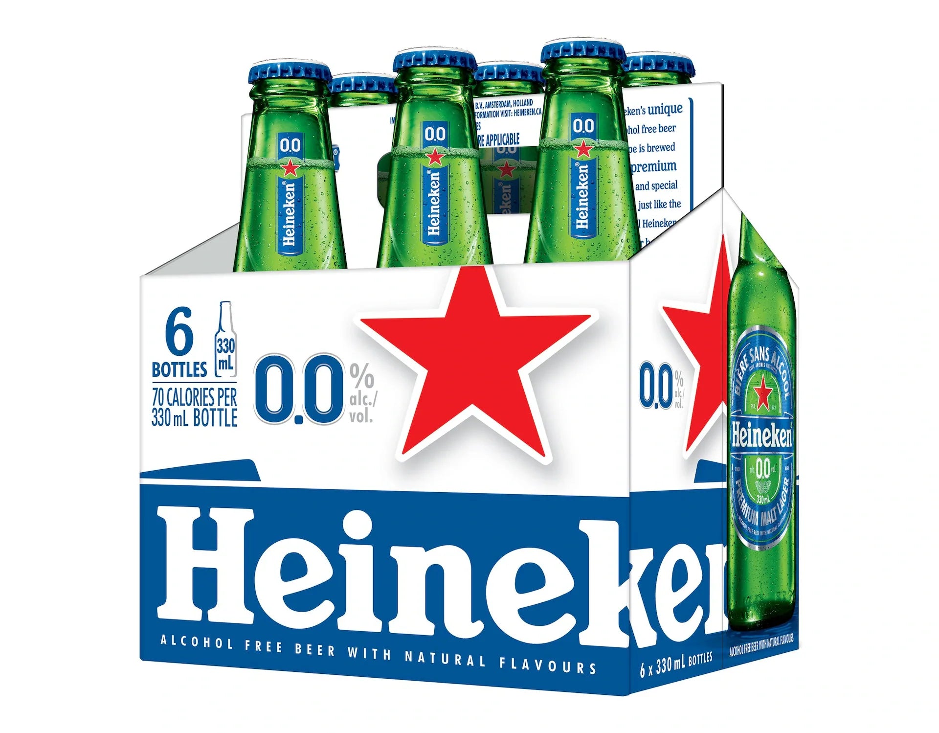 Heineken 0.0 Non-Alcoholic Beer 6 Pack 12oz Bottles