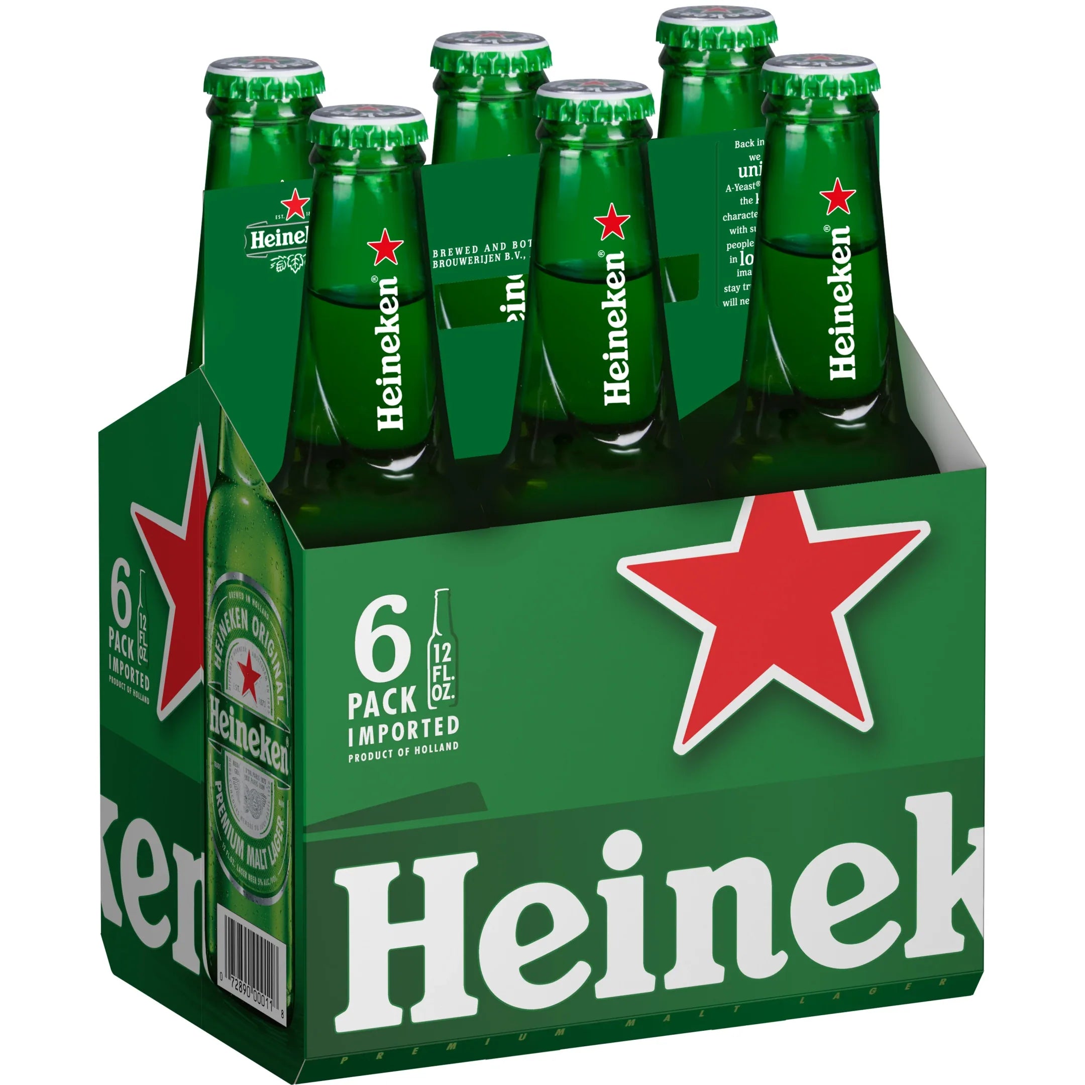 Heineken Beer 6 Pack 12oz Bottles