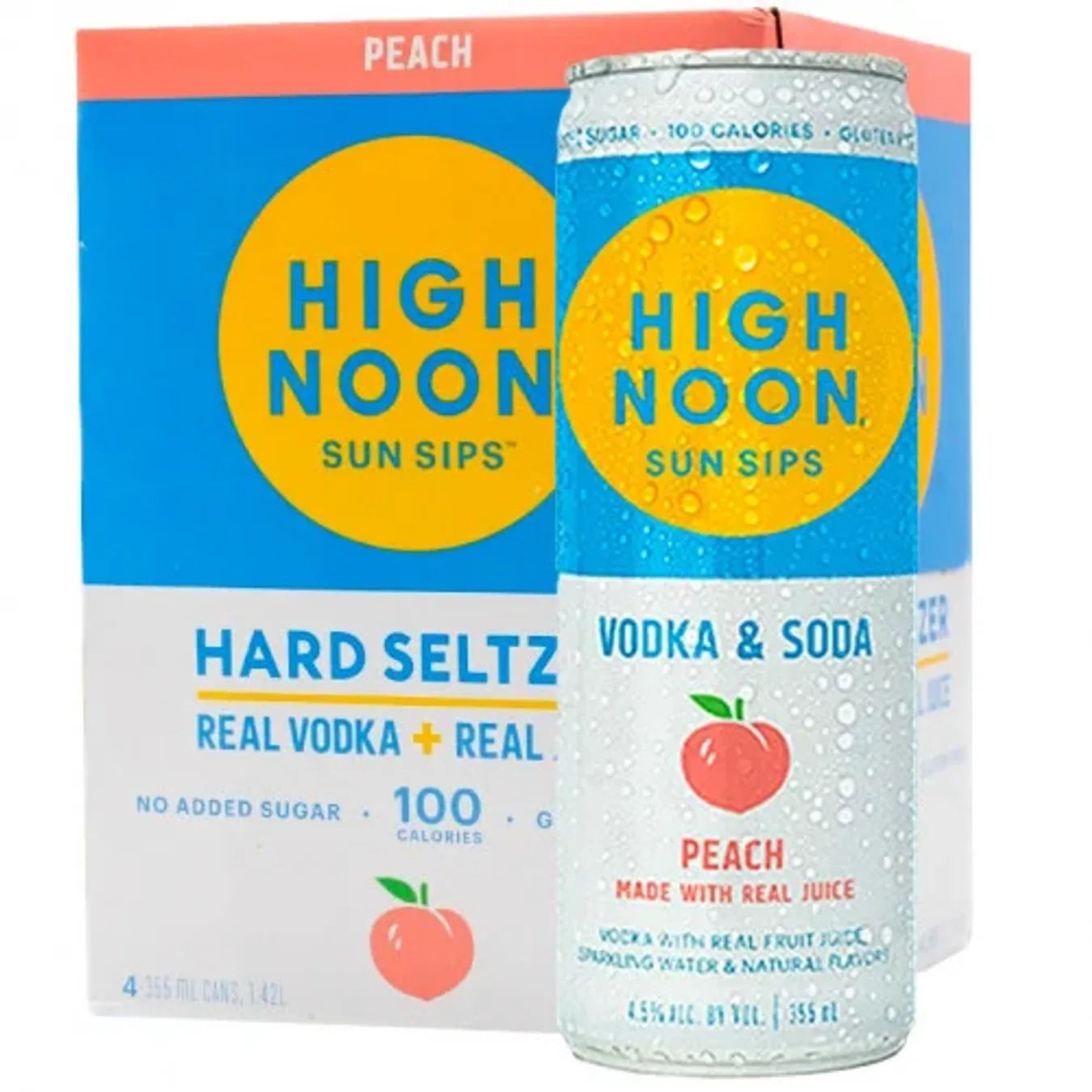 High Noon Peach Vodka Seltzer 4 Pack
