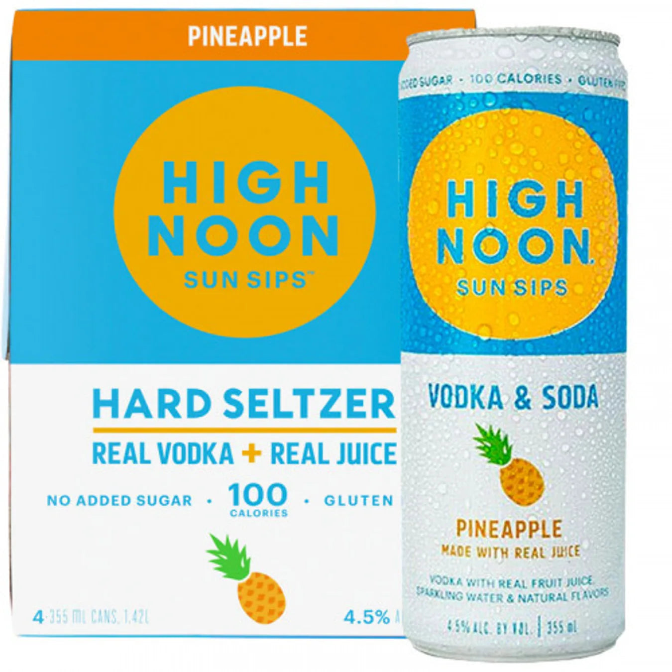 High Noon Pineapple Vodka Seltzer 4 Pack