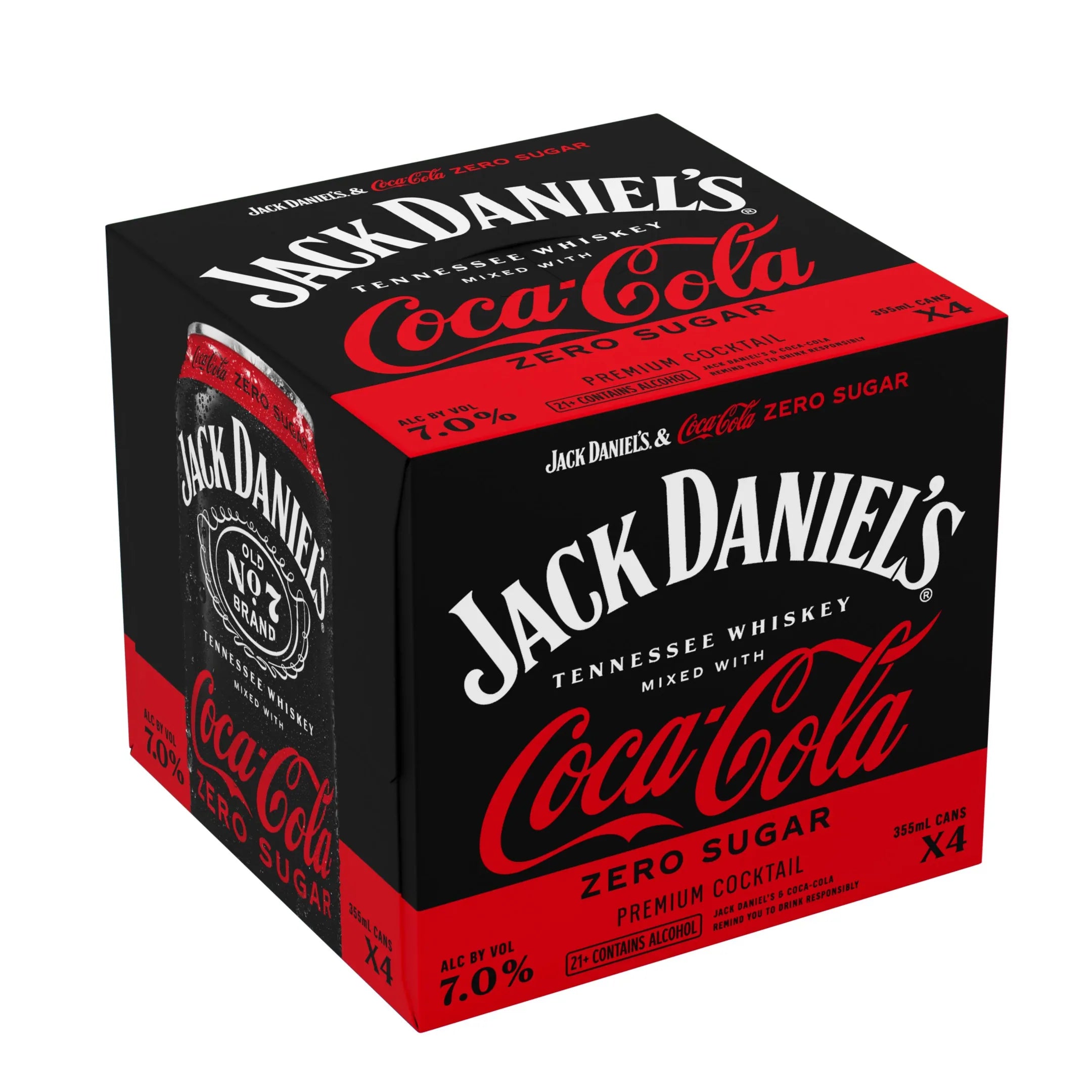 Jack Daniel’s & Coca-Cola Zero Ready to Drink 4 Pack Cans