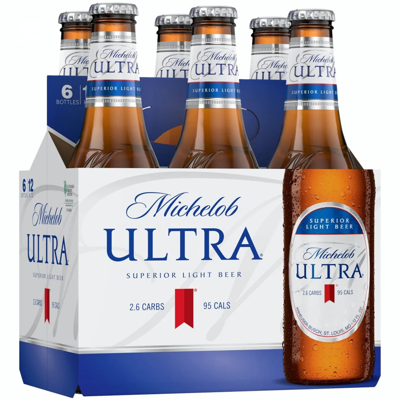 Michelob Ultra Beer 6 Pack 12oz Bottles