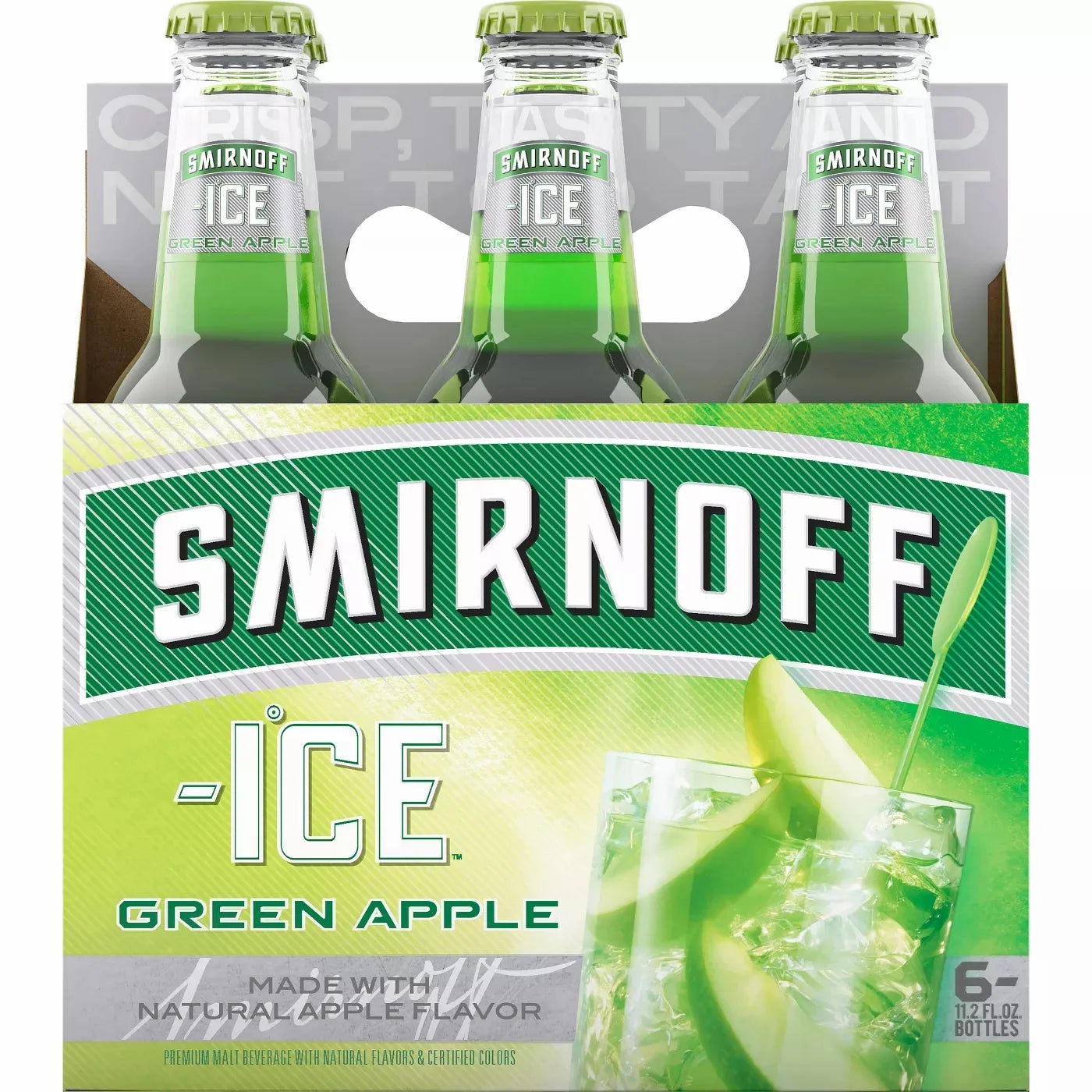 Smirnoff Ice Green Apple 6 Pack 12oz Bottles