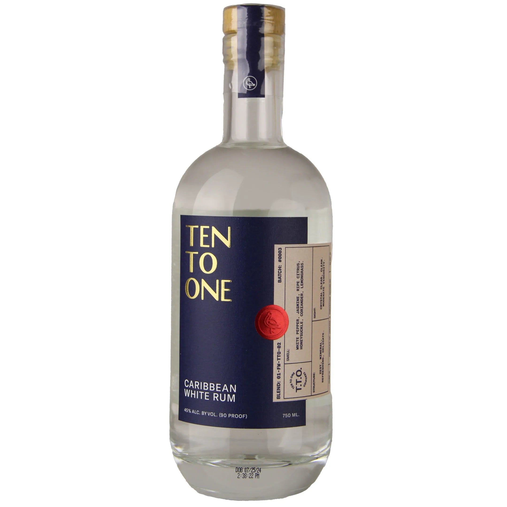 Ten to One Caribbean White Rum 750ml