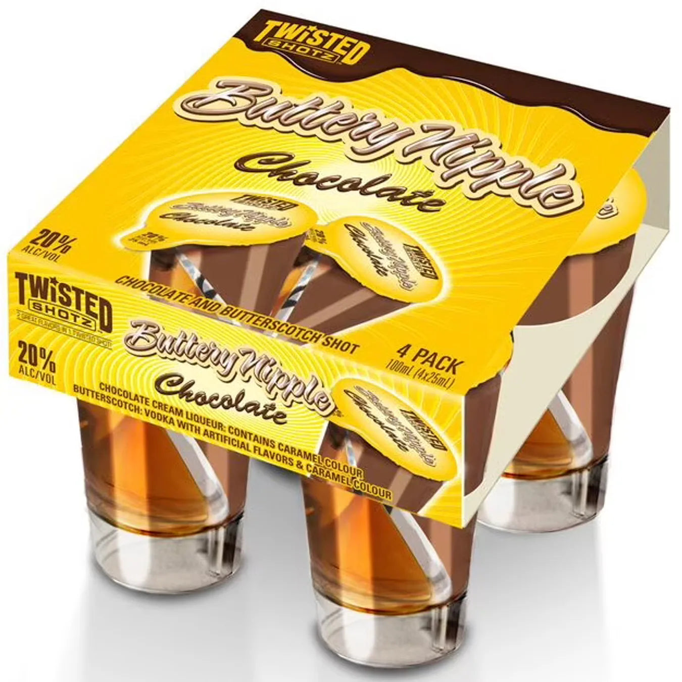 Twisted Shotz Buttery Nipple 4 Pack 100ml