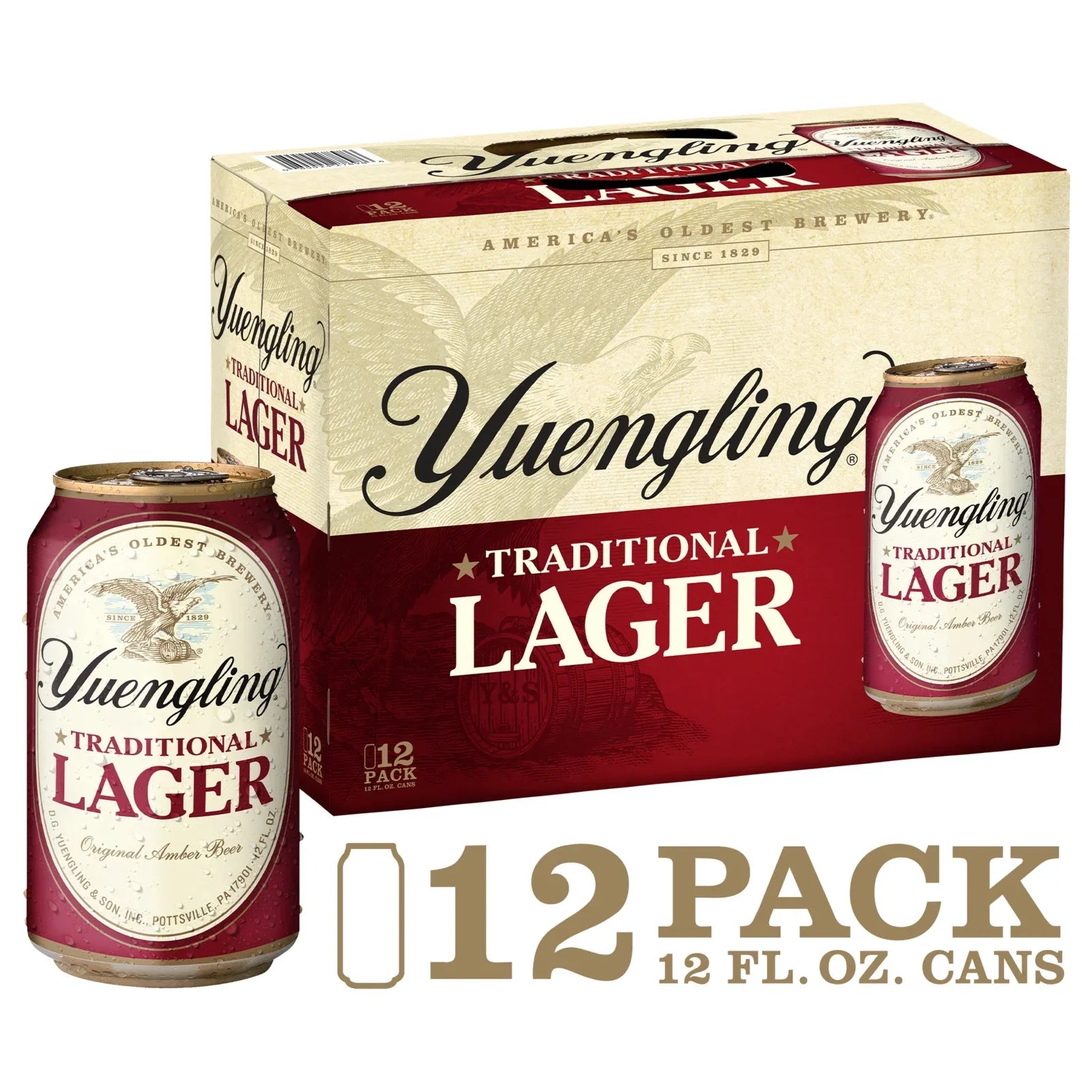 Yuengling Lager Beer 12 Pack 12oz Cans